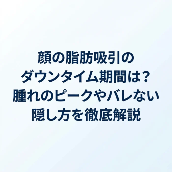 顔の脂肪吸引のダウンタイム期間は？腫れのピークやバレない隠し方を徹底解説