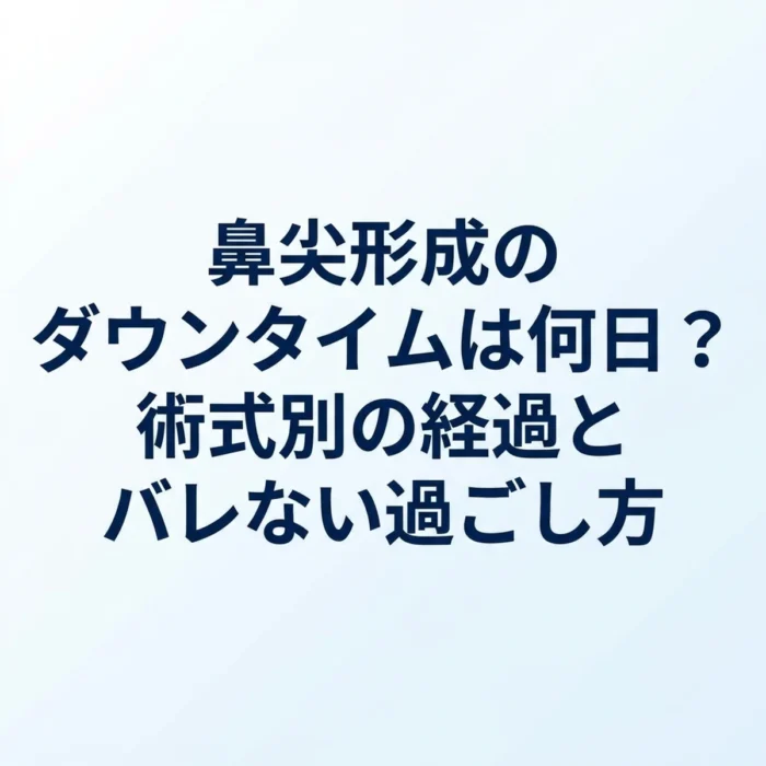 鼻尖形成のダウンタイムは何日？術式別の経過とバレない過ごし方