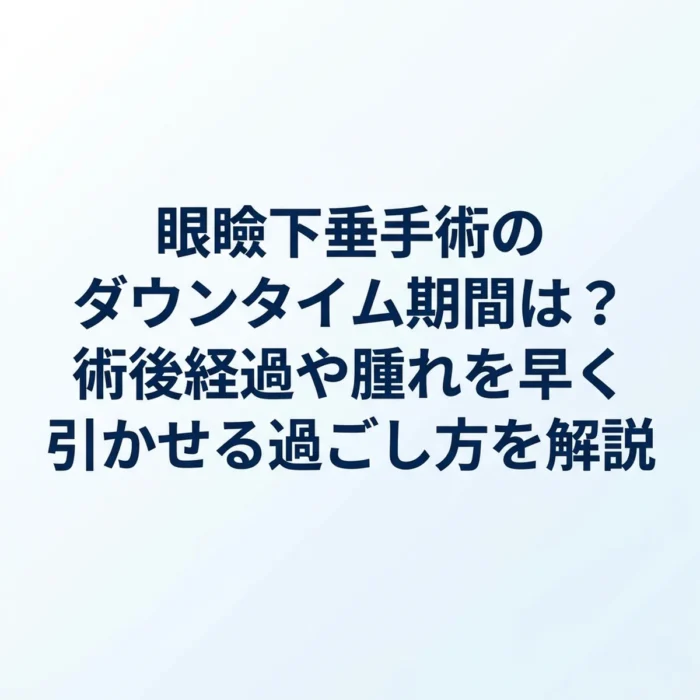 眼瞼下垂手術のダウンタイム期間は？術後経過や腫れを早く引かせる過ごし方を解説