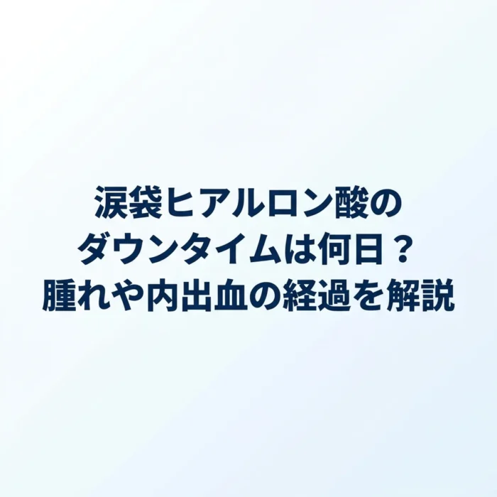 涙袋ヒアルロン酸のダウンタイムは何日？腫れや内出血の経過を解説