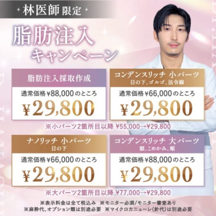 林 一樹医師の脂肪注入のキャンペーンバナー (2)