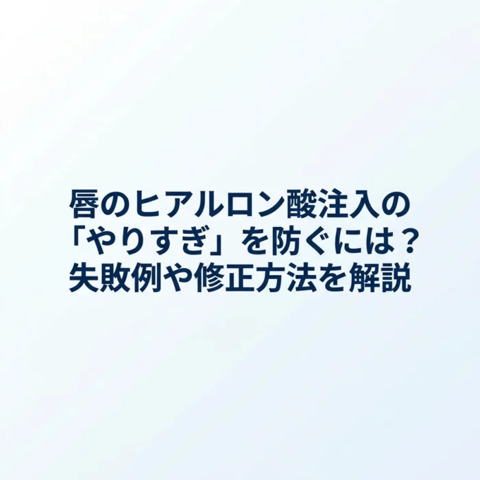 唇のヒアルロン酸注入の「やりすぎ」を防ぐには？失敗例や修正方法を解説