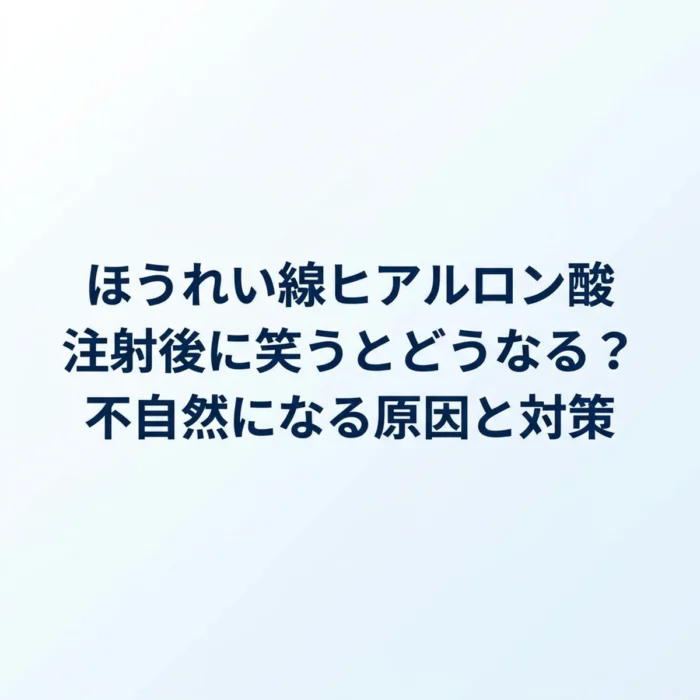 ほうれい線ヒアルロン酸注射後に笑うとどうなる？不自然になる原因と対策